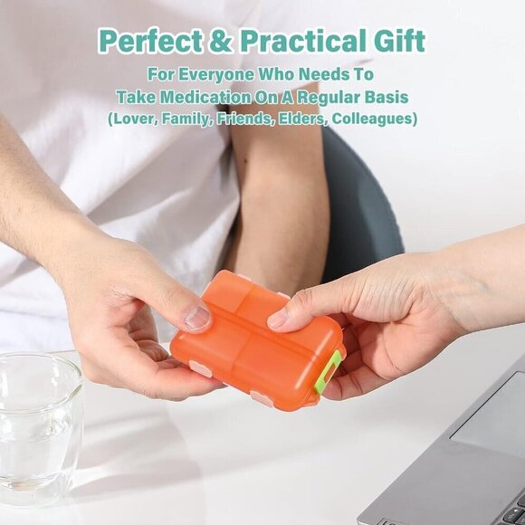 Travel Pill Organizer w Labels & 1 Drawstring Pouch (PEACH) / BRAND NEW SEALED. - Picture 8 of 8